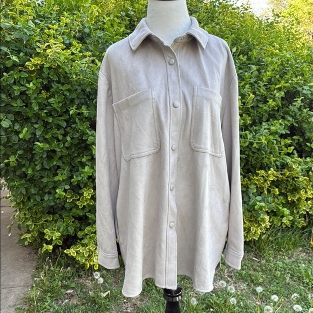 Relish No Less Tan Faux Suede Shacket Jacket Xl